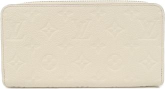 Louis Vuitton Beige Leather Long Wallet (Bi-Fold) (Pre-Owned)