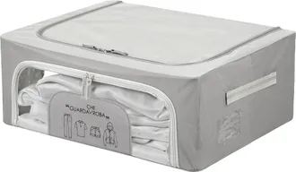 KASANOVA Scatola armadio 50x40x20 cm doppia cerniera e scritta grigio