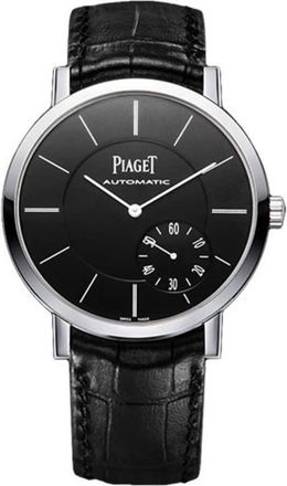 Piaget Altiplano Automatic Black Dial Black Leather Mens Watch G0A37126