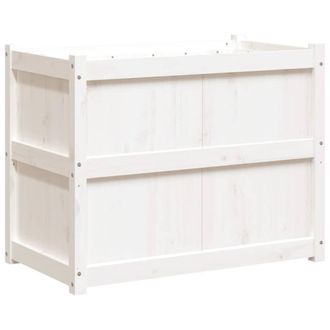 Berkfield Home Garden Planter White 90x50x70 cm Solid Wood Pine | Size: 90 x 50 x 70 cm