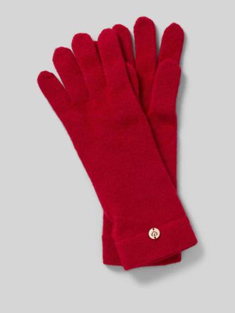 Fraas Kaschmirhandschuhe mit Label-Applikation in Rot, Gr&ouml;&szlig;e 1