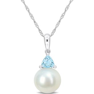 Delmar Freshwater Pearl Pendant Necklace in Sky Blue Topaz at Nordstrom Rack