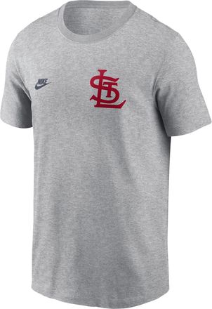 Nike St. Louis Cardinals Cooperstown 2-Hit Large Logo Nike Mens MLB T-Shirt in Grey | N19906GS67-VFA