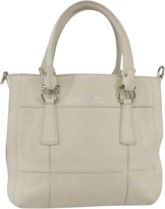 Ferragamo Pre-owned Handbags, female, White, Size: ONE SIZE Pre-owned Leather Handbag