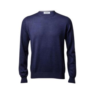 Gran Sasso Paricollo trui met ronde hals - Heren - Truien - Blauw - Maat: L Wol