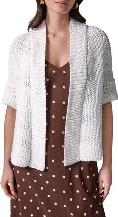 DKNY Drop Shoulder Open Front Cardigan in Cream at Nordstrom, Size X-Large