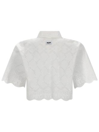 Msgm Cut-Out Motif Shirt - White