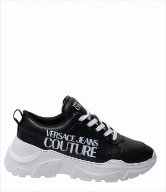 Versace Black Sneakers With Contrasting Logo