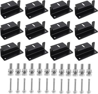 OEM 12 Soportes En Z De Aluminio Para Paneles Solares, Material De Montaje Para Techos, Caravanas Y Barcos Con Tuercas Y Tornillos, Color Negro