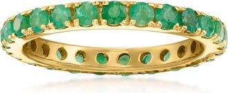 Ross-Simons Emerald Eternity Band in 18kt Gold Over Sterling