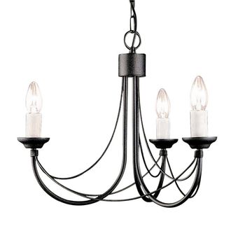 Netlighting Carisbrooke Chandelier 3 Light Black Finish E14