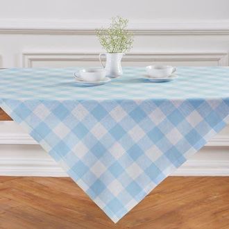 Solino Home Linen Table Throw - Buffalo Check, 52 x 52, 52 x 52 in Blue Bell at Nordstrom, Size Small