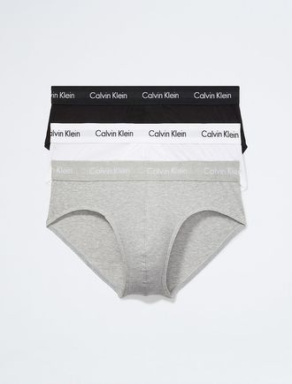 Calvin Klein Mens Cotton Stretch 3-Pack Hip Brief - Multi - XL
