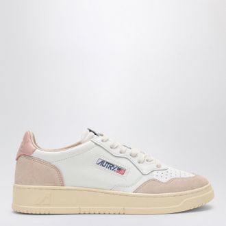 Autry Medalist Low white/blush leather and suede sneaker