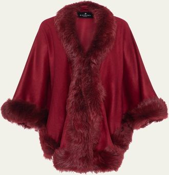 Gorski Cashmere Cape with Toscana Shearling Lamb Trim