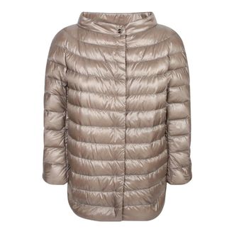 Herno Gewatteerde Monogram Nylon Jas - Dames - Jassen - Beige - Maat: 7XL Nylon