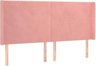 vidaXL Cabecero Con Led De Terciopelo Rosa 163x16x118/128 Cm Vidaxl