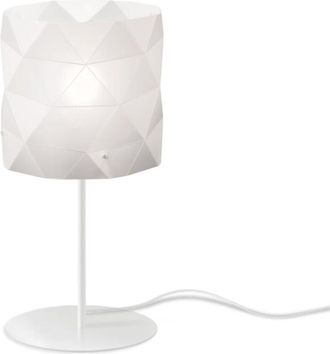 Linea Zero Lampada Da Tavolo Moderna 1 Luce Prisma In Polilux Bianco H36 Made In Italy