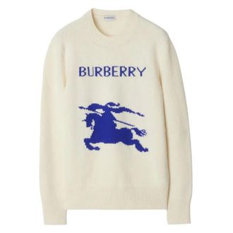 Burberry Truien & Vesten, Dames, Beige, M, Wol, Luxe Wolmix Stijlvolle Sweater