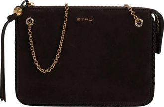 Etro Clutch a Tracolla in Camoscio - - Bags - Donna - Marrone - ONE SIZE
