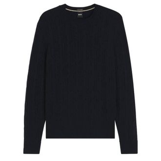 HUGO BOSS Cable-Knit Sweater In Wool And Cashmere, Size XX-Large