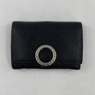 Bulgari Black Leather Coin Purse/Coin Case (Pre-Owned)