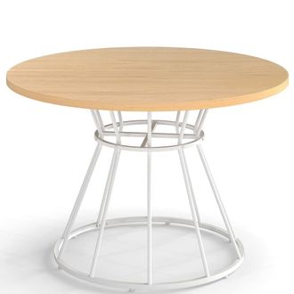 Costway Costway Round Dining Table for 4 Farmhouse Kitchen Table with Wooden Tabletop in Natural