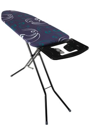 Homeware B&uuml;gelbrett, Schwarz, T&uuml;rkis, Hellblau, Textil, Ornament, 38.5x6x145.80 cm, Haushalt & Reinigung, W&auml;schepflege, B&uuml;gelbretter & Bez&uuml;ge