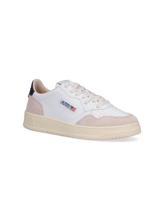 Autry Leather and Suede Colorblock Sneakers - White