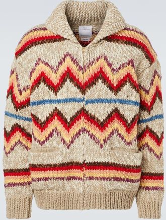 Visvim Cardigan in jacquard di lana e cashmere