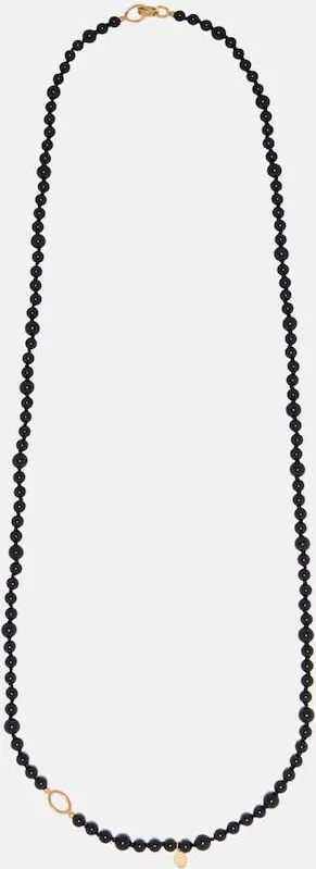 Inifinity beaded necklace with onyx