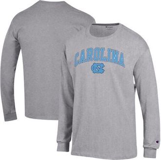 Champion Mens Champion Heather Gray North Carolina Tar Heels Arch Over Logo Long Sleeve T-Shirt at Nordstrom, Size Xx-Large
