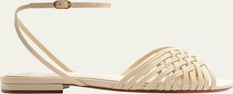Alexandre Birman Lilian Leather Flat Sandals
