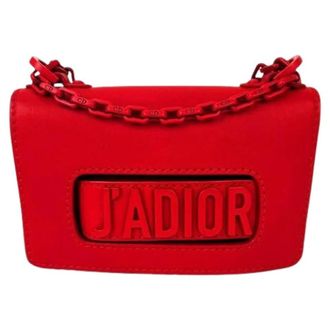 Dior Pre-owned Ultra Matte Calfskin Mini JAdior Flap Bag Clutch - Dames - Pre-owned - Rood - Maat: ONE Size Leer