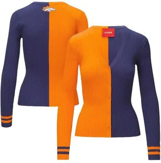Staud Womens STAUD Orange/Navy Denver Broncos Cargo Sweater at Nordstrom, Size X-Large