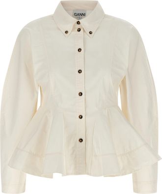 Ganni Peplum Camicie Bianco-Donna