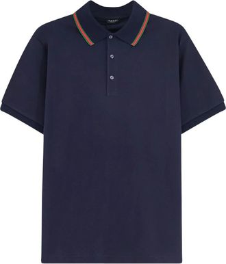 Gucci Katoenen Pique Polo - Heren - Polos - Blauw - S - Katoen - Tops