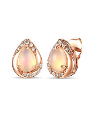 Le Vian Swirl Halo 14K Rose Gold 1.00 Ct. Tw. Diamond & Opal Ring