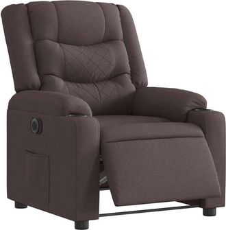 vidaXL Sill&oacute;n Reclinable El&eacute;ctrico Tela Marr&oacute;n Oscuro Vidaxl