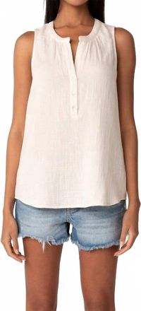 Lovestitch Lue Henley Tank Top In Cloud