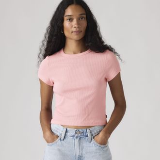 Levi's Hayes Cropped Tee - Womens - XS - Pink / Coral Blush
