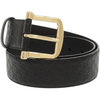 Gucci Pre-owned Leather Belt - female - Gucci Vintage - Vintage Belts - Black - ONE SIZE - Pre-owned