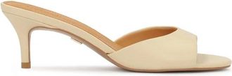 Kazar Cr&egrave;me flip-flops op een lage stilettohak - Dames - Muiltjes - Beige - 37 EU - Leer - Schoenen