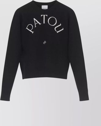 Patou crew neck long sleeve ribbed knitwear