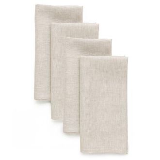 Solino Home Linen Dinner Napkins Set of 4, 20 x 20 Inch for Dining Table, Holiday and Everyday Table Decor - Athena in Light Natural at Nordstrom