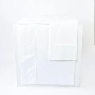 Casa da Laura S&aacute;banas 100% algod&oacute;n 400 hilos vibo blanco cama 150/160 2 almohadas