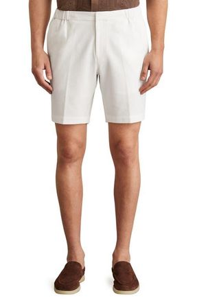 Reiss Deck Flat Front Shorts in White at Nordstrom, Size 30