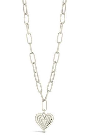 Sterling Forever Beating Heart Pendant Necklace in Silver at Nordstrom Rack