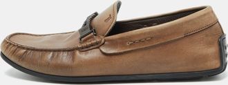 Tod's Tods Brown Leather Buckle Detail Loafers
