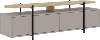 Calicosy Mueble de TV 4 puertas y patas de metal L160 cm - Topo